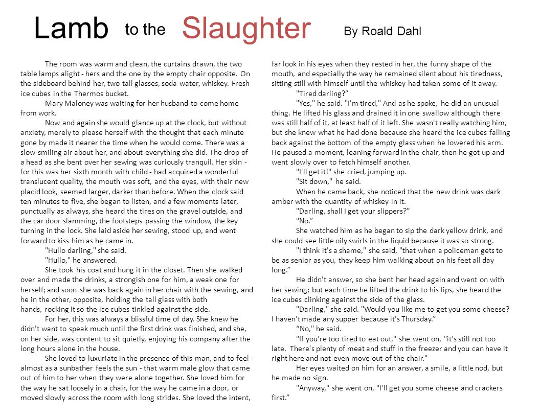 Critical essays on lamb to the slaughter